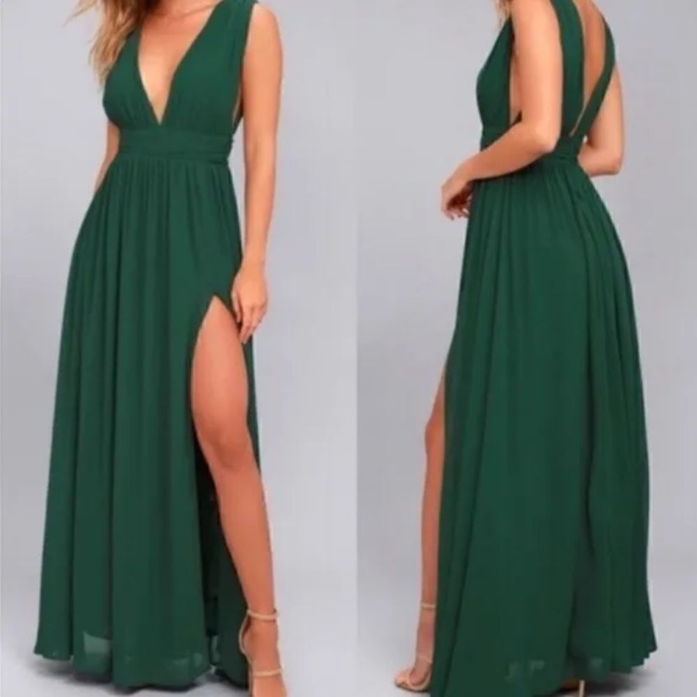 Lulu's Heavenly Hues Forest Green Maxi Dress